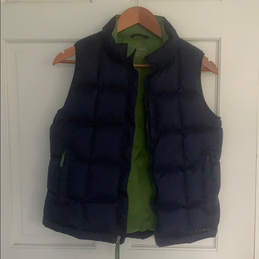 LLBean navy blue puffer vest